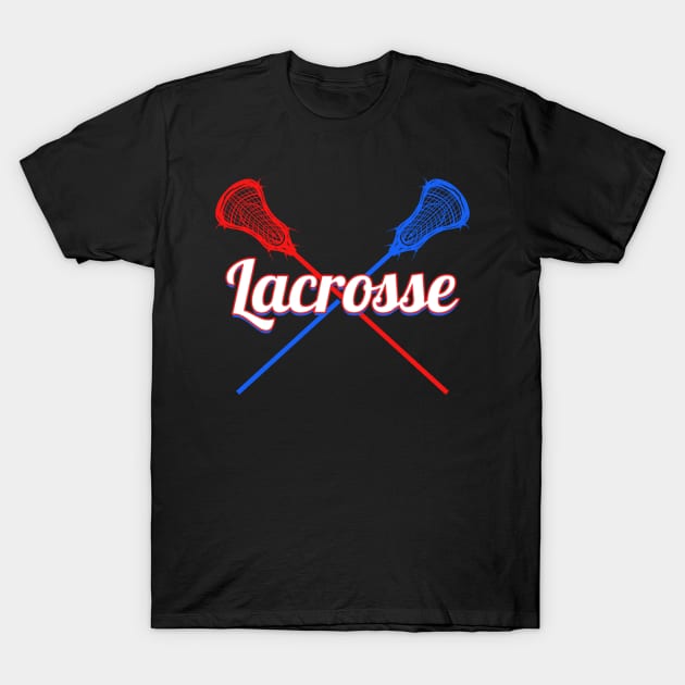 Crossed Lacrosse Sticks and head - The lacrosse T-Shirt by SinBle